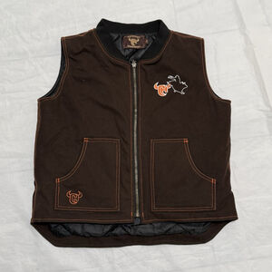 Cowboy Hardware Boys Tech Woodsman Vest Dark Brown With Horse Embroidery XL